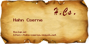 Hahn Cserne névjegykártya